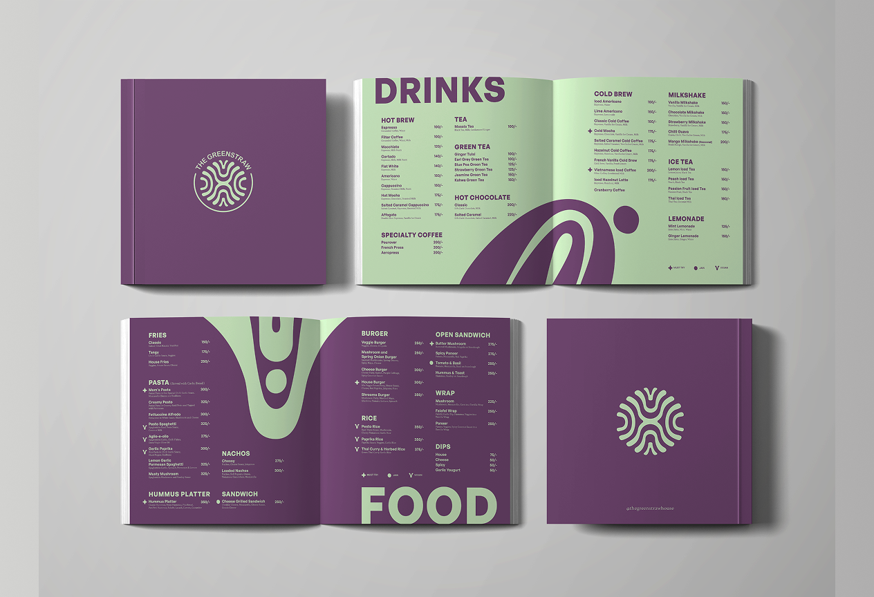 Greenstraw menu design