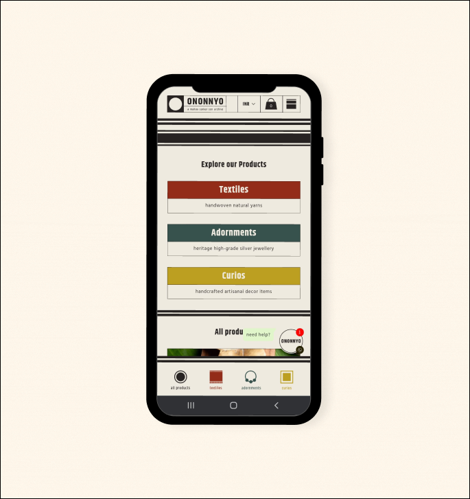 Website layout mobile view