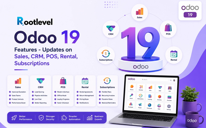 Odoo 19 Features - Updates on Sales, CRM, POS, Rental, Subscriptions
