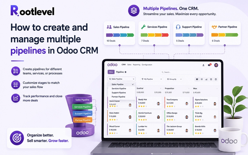 How to create and manage multiple pipelines in Odoo CRM