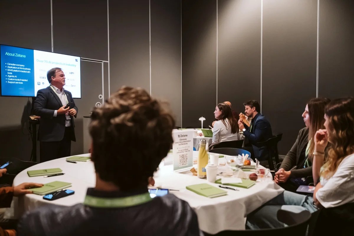 Le PDG de Zetane présente l’atelier : « L’IA au service d’un impact concret : éliminer les goulots d’étranglement liés à la documentation pour accélérer les revenus et la productivité »