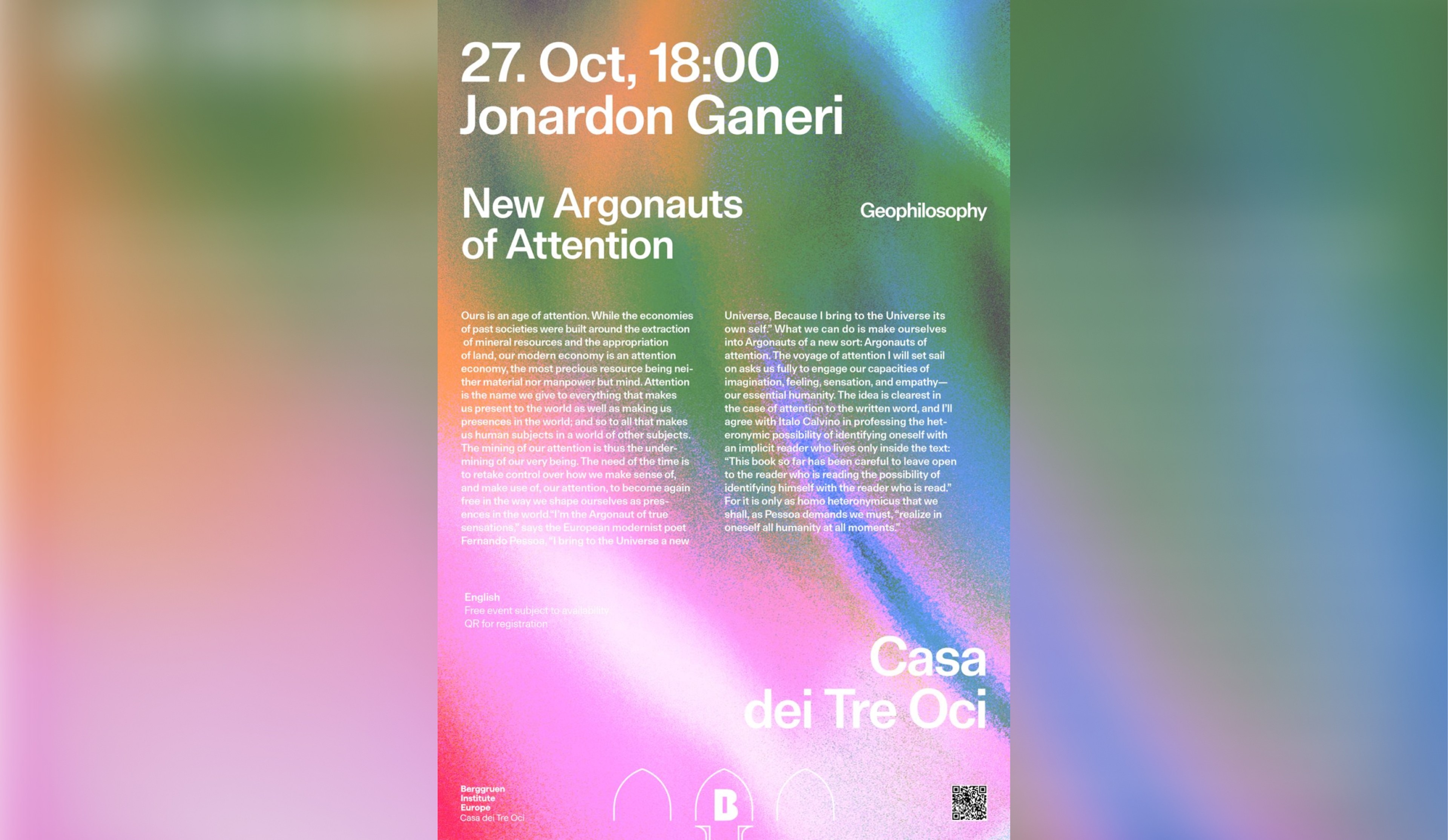 Jonardon Ganeri at Casa dei Tre Oci