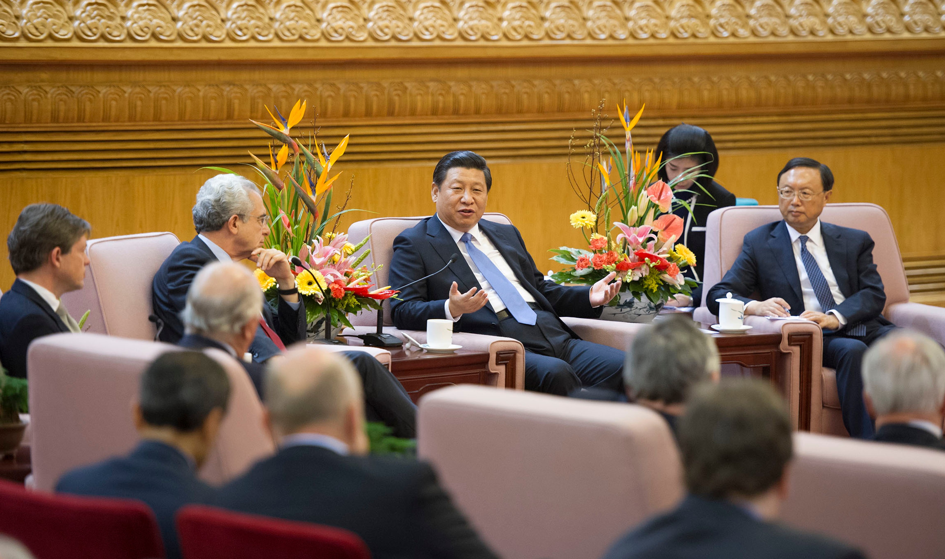 Nicolas Berggruen, Ernesto Zedillo, and Xi Jinping at first "Understanding China" Conference with 21st CC in Beijing