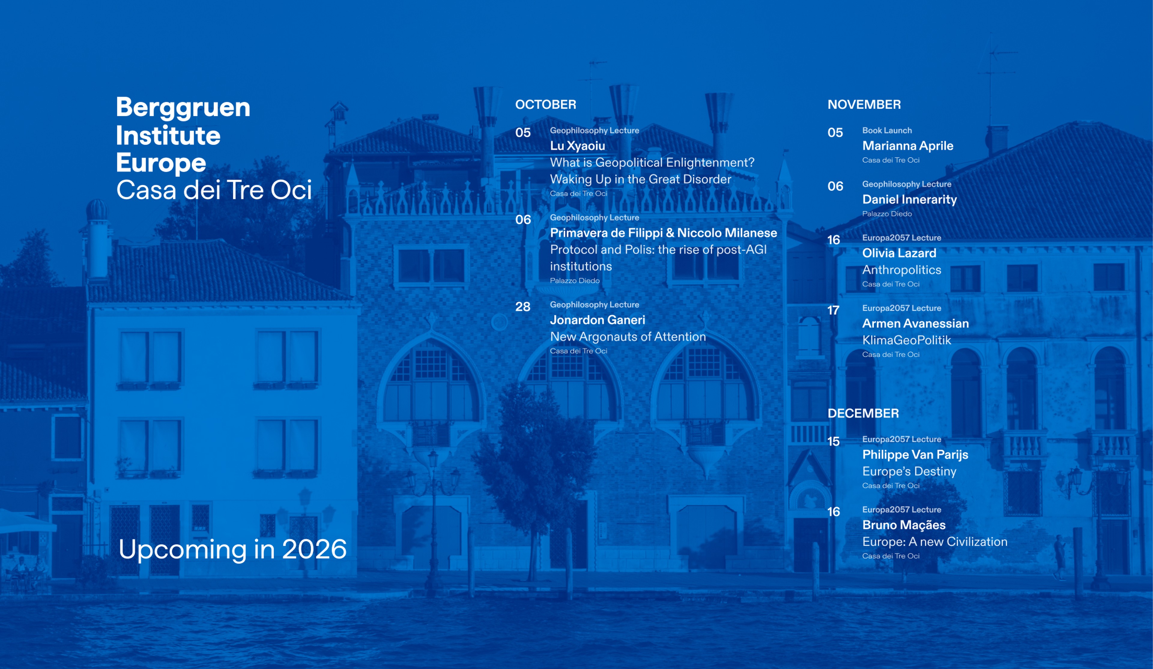 Upcoming at BIE in 2026