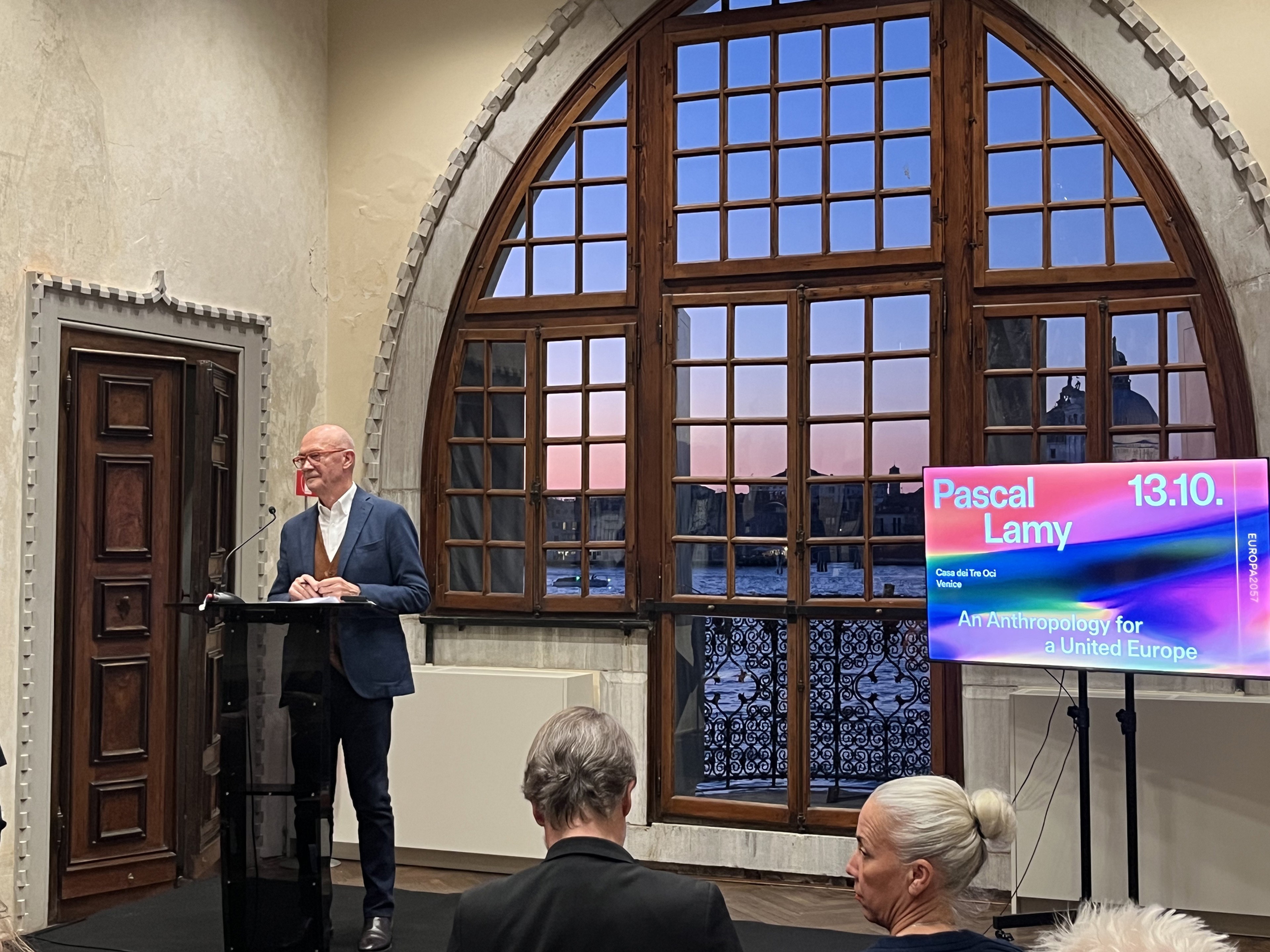 Pascal Lamy speaking at Casa dei Tre Oci
