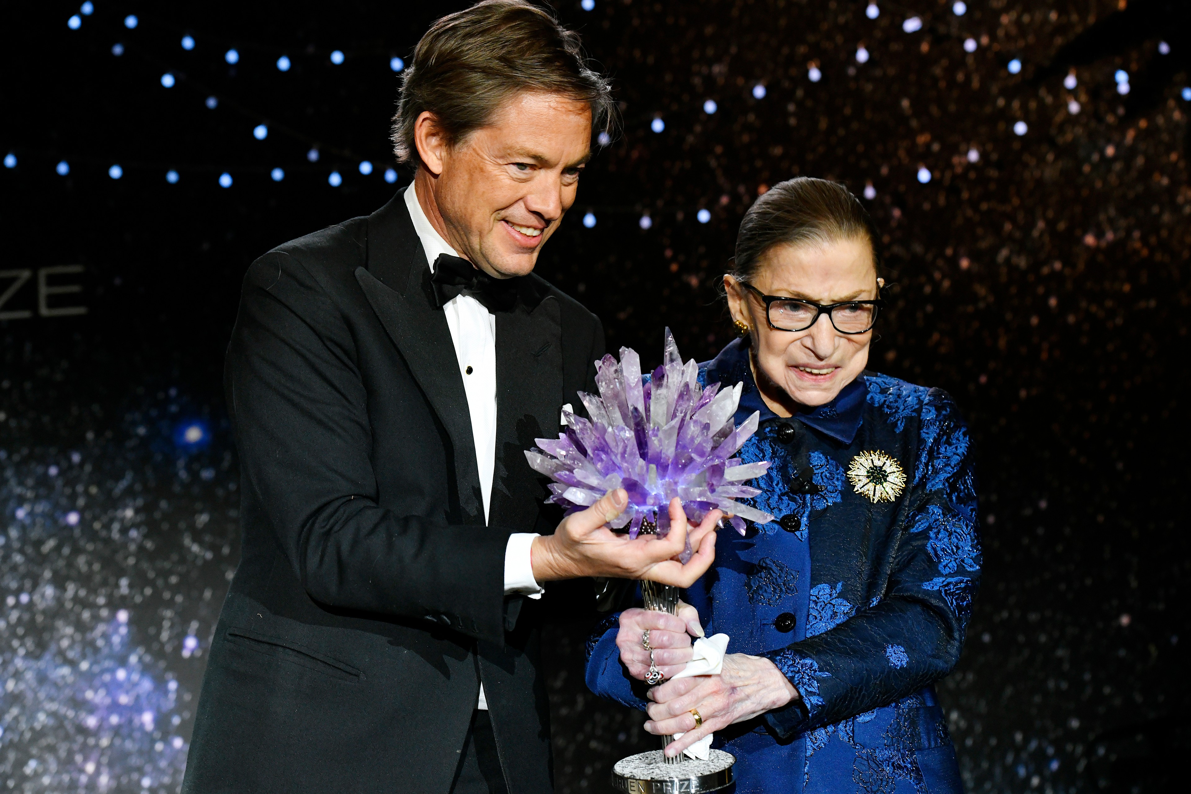 Founder and Chairman Nicolas Berggruen presents Ruth Bader Ginsburg with the 2019 Berggruen Prize.