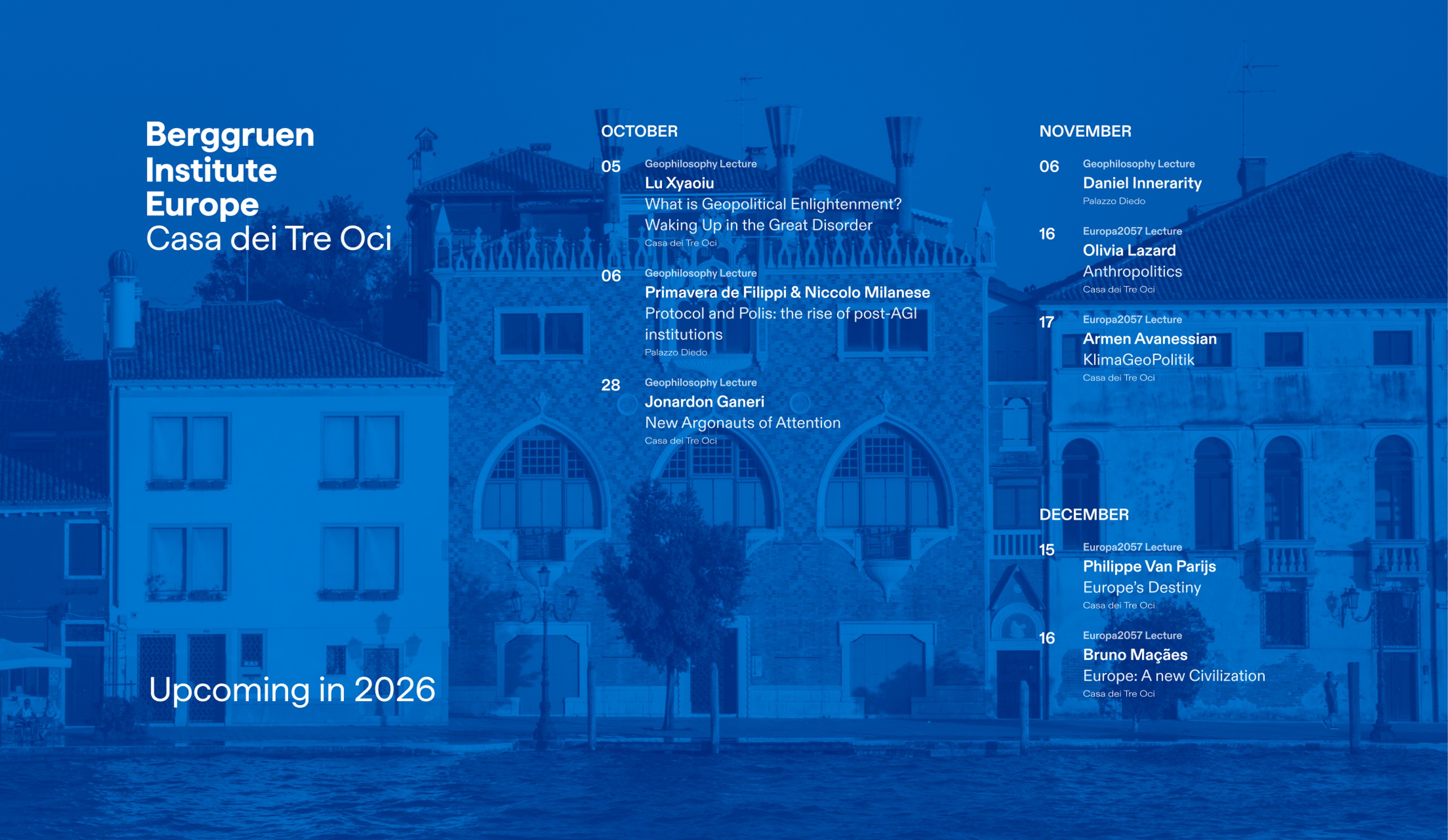 Upcoming at BIE in 2026