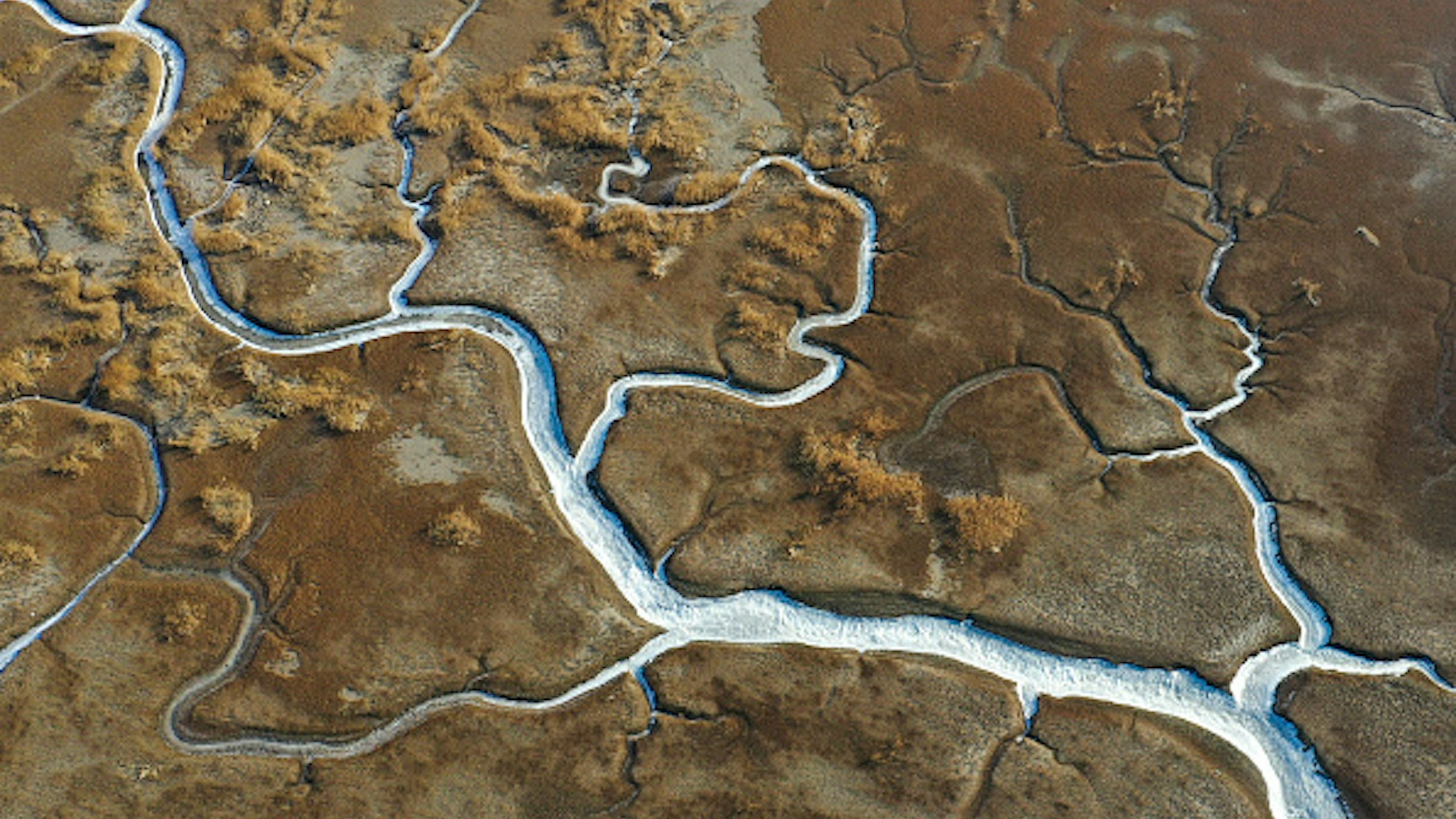 A frozen stretch of the Liaohe River in Panjin, China, on Feb. 6. (Yu Haiyang/China News Service/VCG via Getty Images)