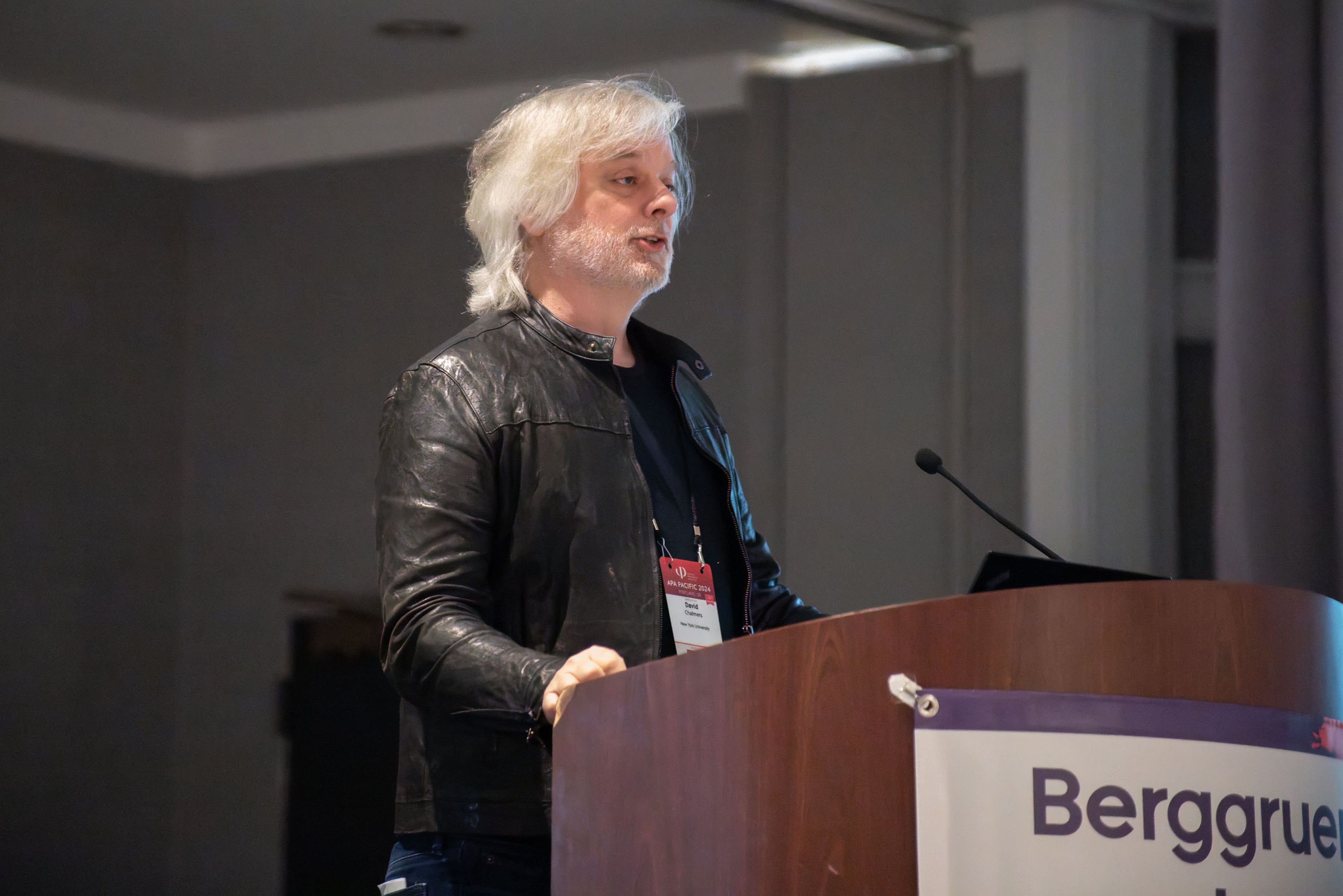 David Chalmers (Professor of Philosophy and Neural Science, NYU) introducing Kwame Anthony Appiah (Professor of Philosophy and Law, NYU) 