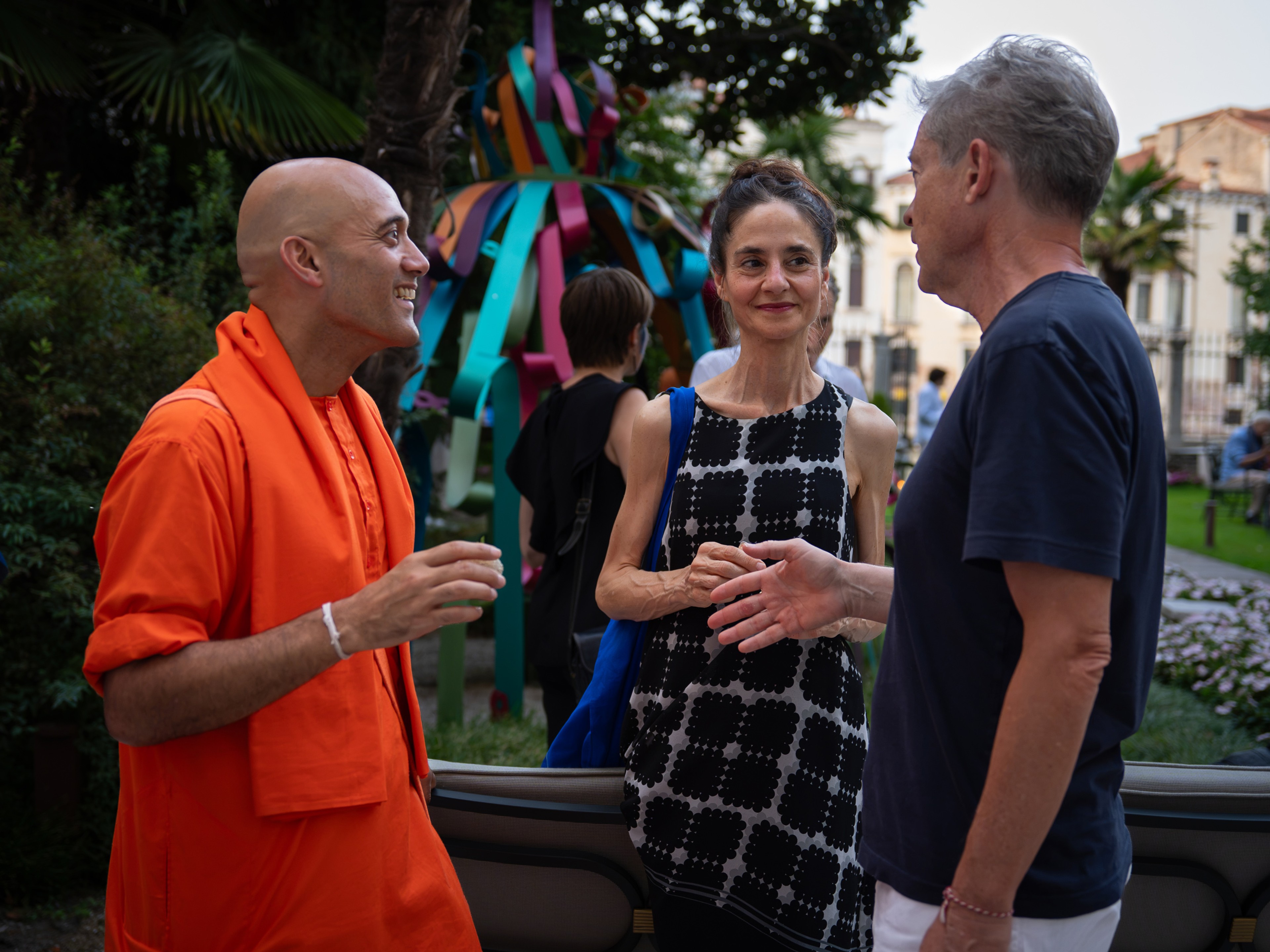 L-R: Swami Medhananda, Jenann Ismael, Nicolas Berggruen