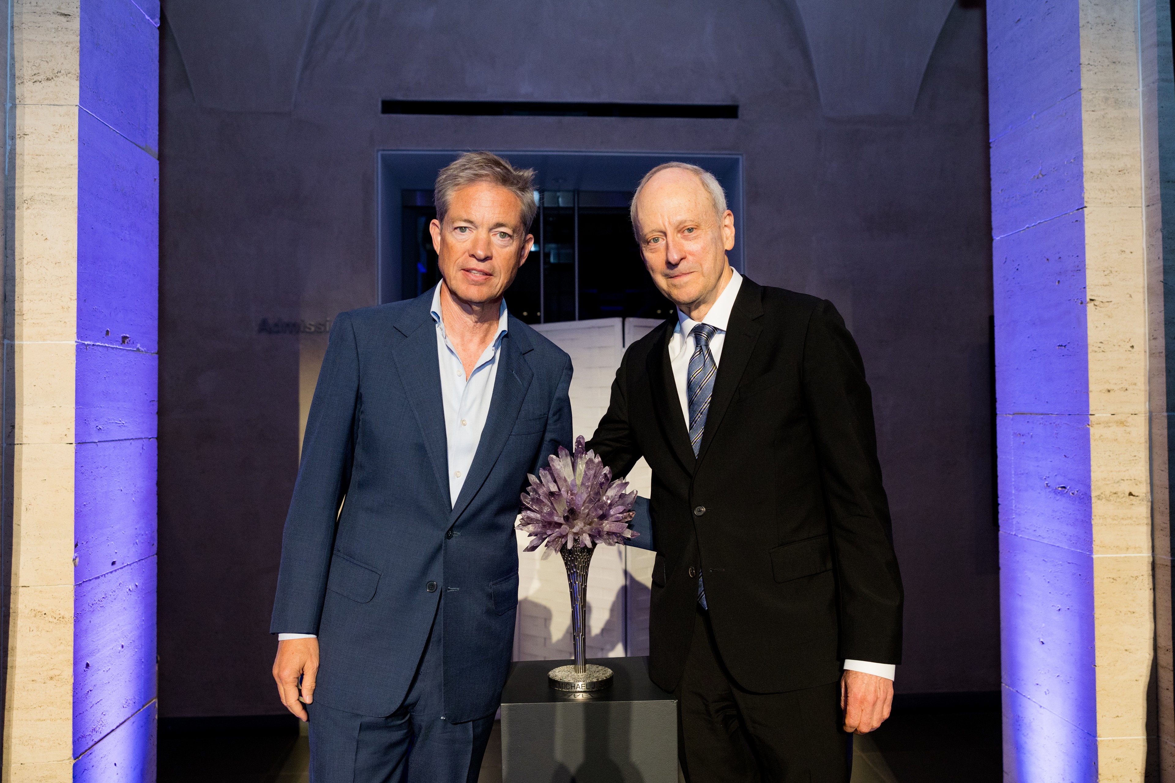 Nicolas Berggruen awarding the Berggruen Prize to Michael Sandel