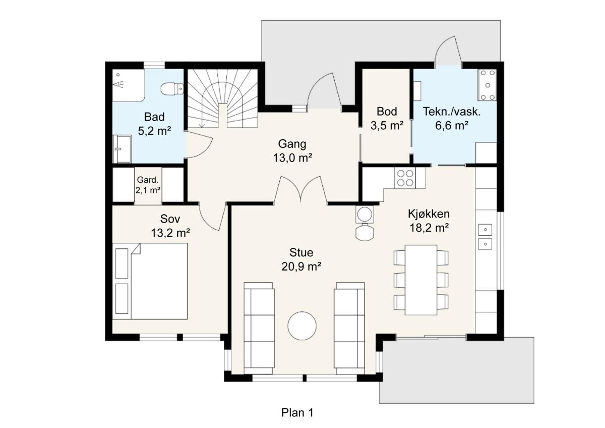 Module Hus Planer Selvik - tradisjonelt hus med en effektiv og praktisk planløsning ...