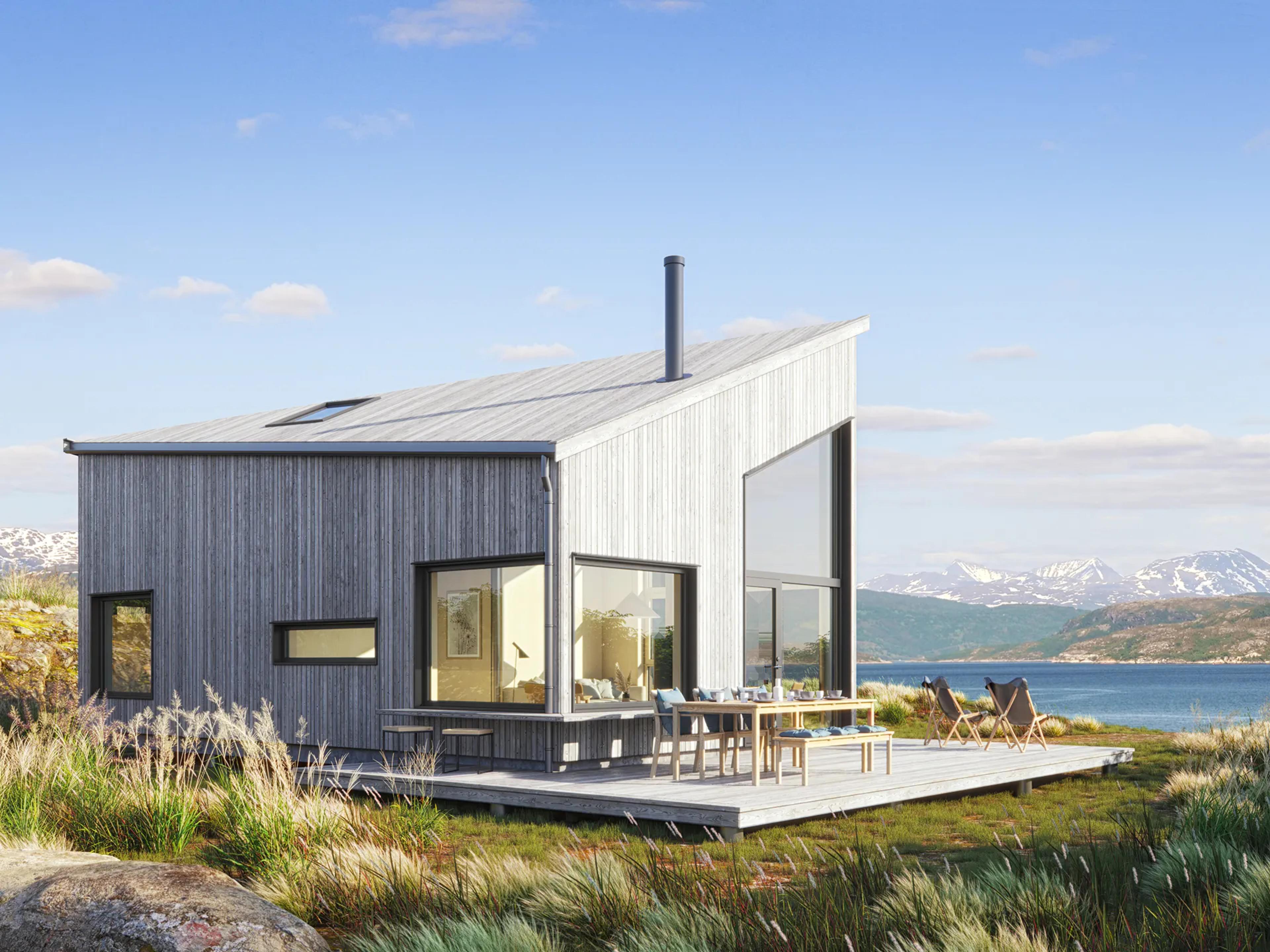 Sysetmhus hytte Hamarøy er en liten arealeffektiv hytte med flotte designdetaljer
