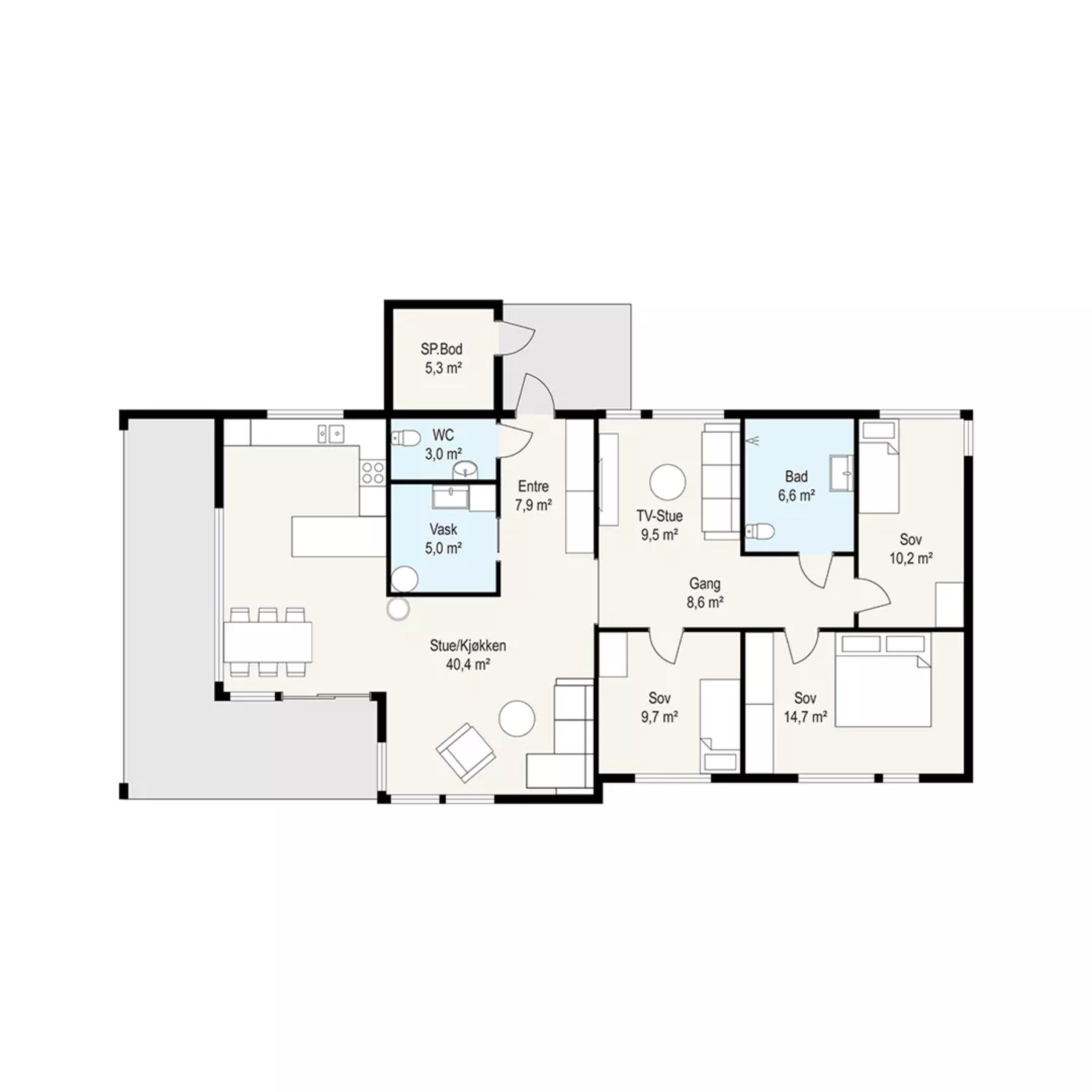 Rørvik - populært hus på ett plan | Systemhus