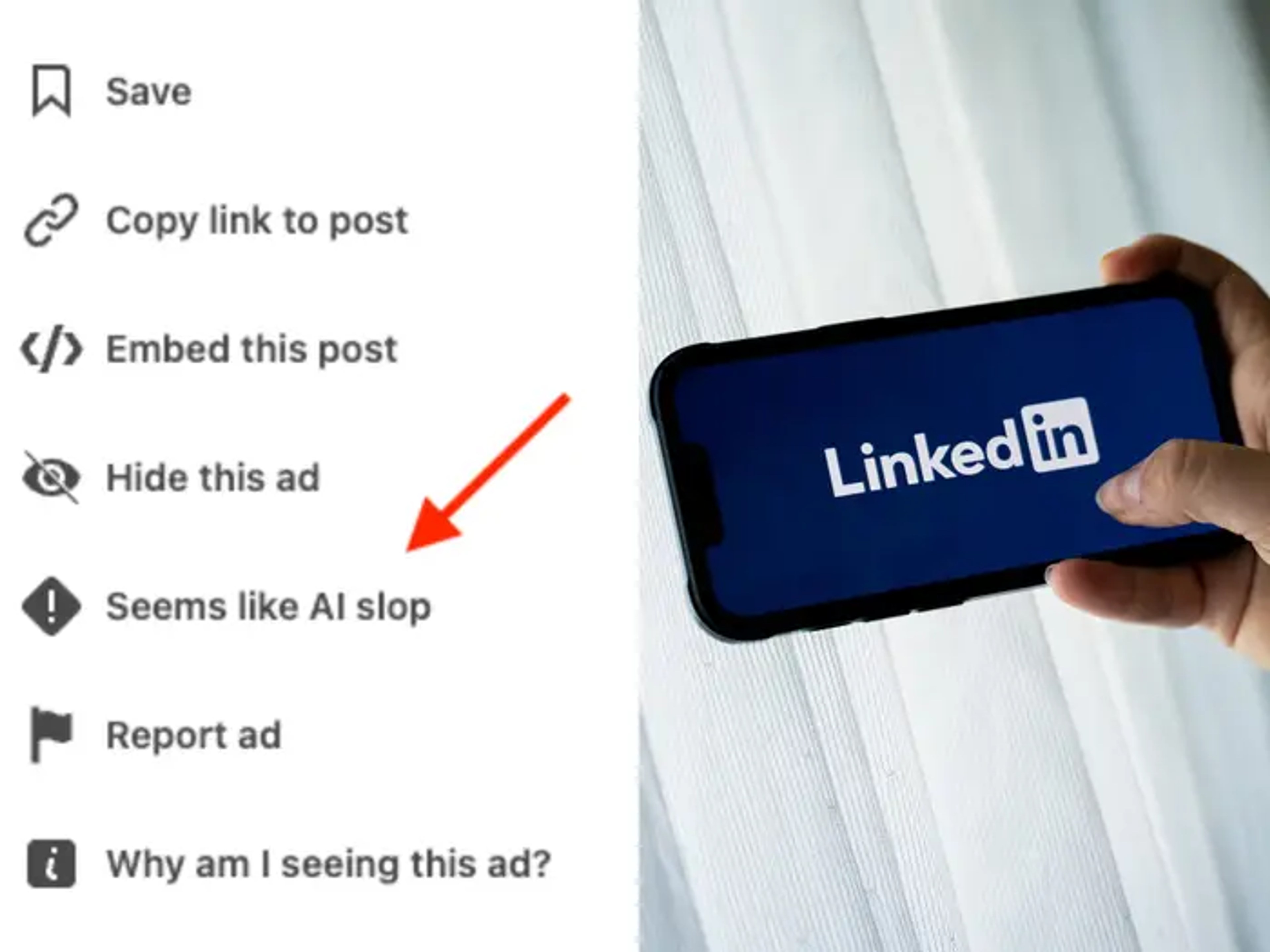 LinkedIn får egen knapp for å rapportere KI-slop