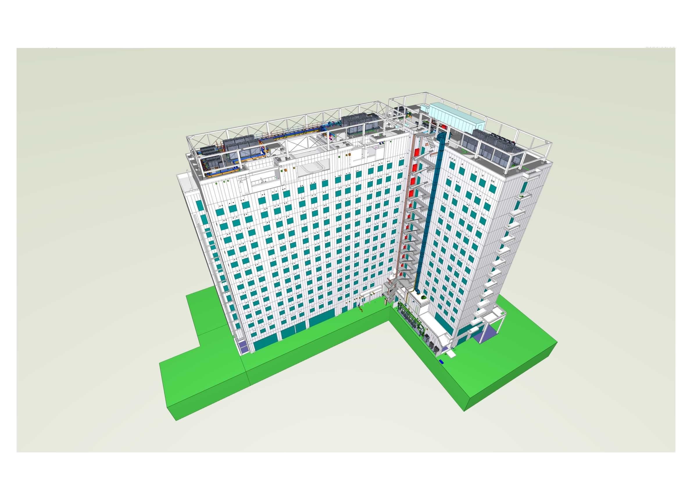 【実績紹介】14階建てホテルプロジェクトの設備図面作成を完了 〜3Dから竣工図まで「一貫受託」で現場の負担を大幅削減〜