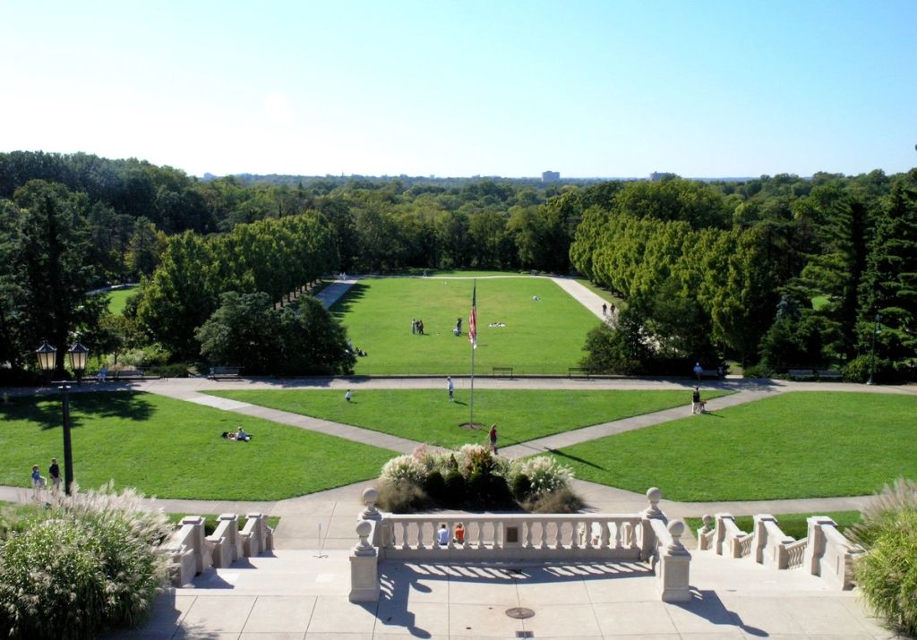 View over Ault Park from the pavilion