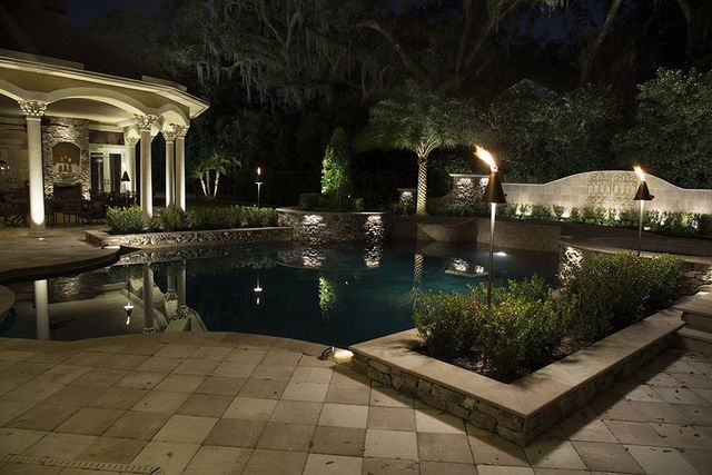 Poolside Pool House Columns