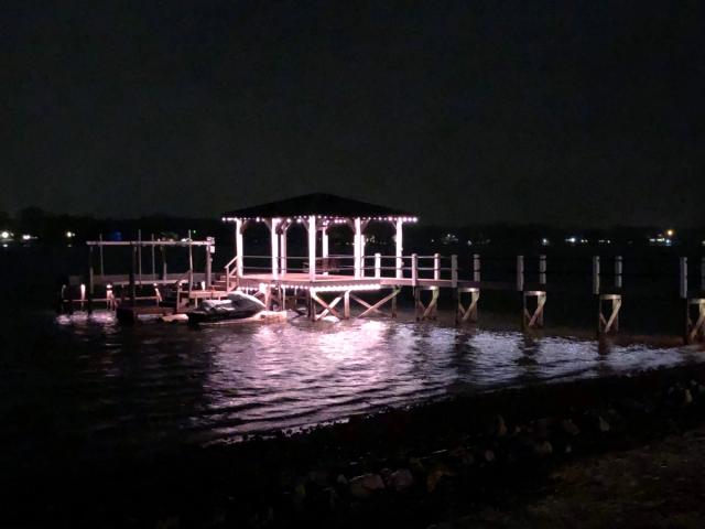 Covered Boathouse Warm White Night