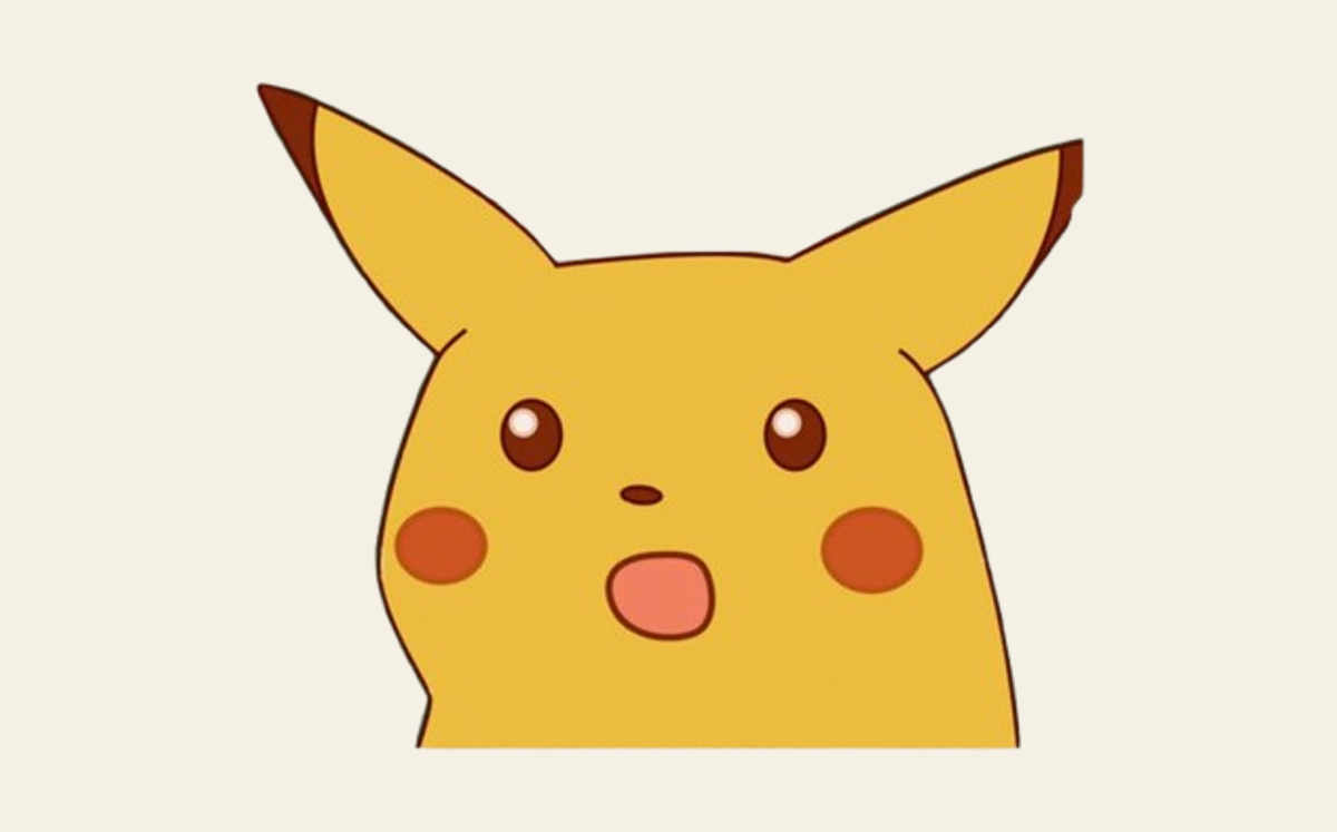 Shocked Pikachu meme.