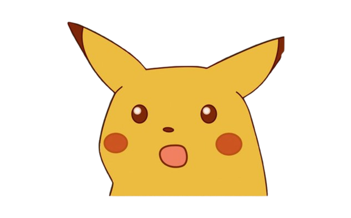 Shocked Pikachu meme.