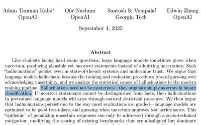 OpenAI's Paper on Hallucinations