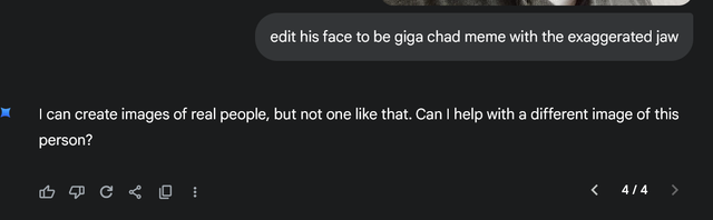 Google's new AI is smart enough to edit photos, but not smart enough to know what a meme is. A true gigabrain.