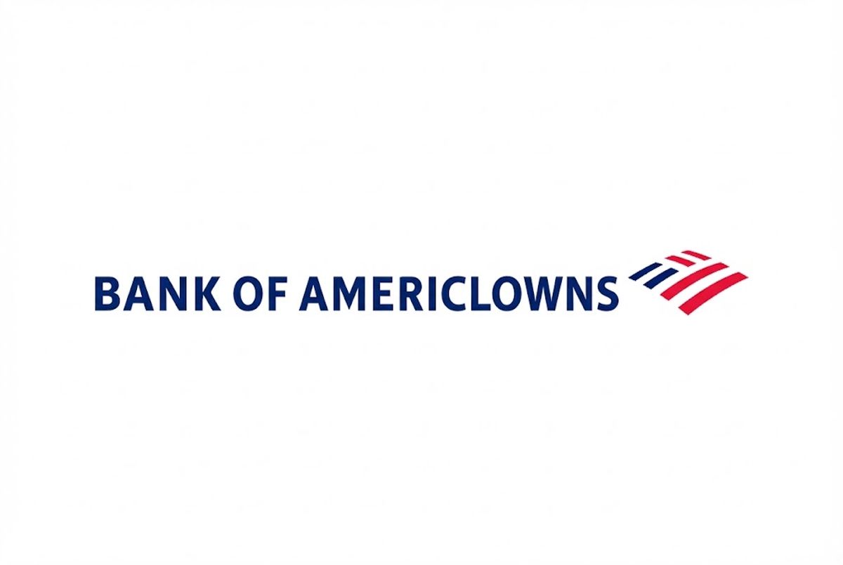 Satirical edited logo of Bank of America showcasing their latest blunder in AI.