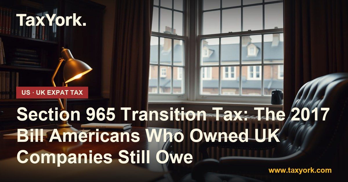 Transition tax for UK company owners: a dusk-lit Marylebone office with a brass lamp, mahogany desk and leather chair