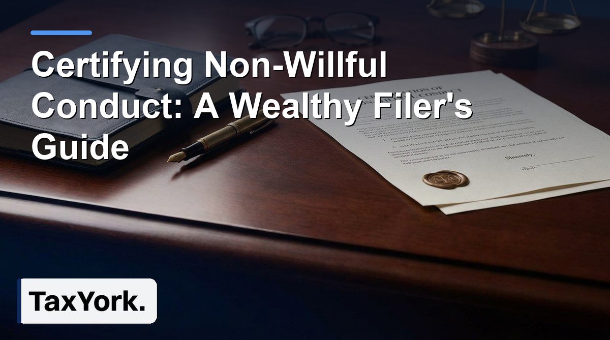 Certifying non-willful conduct