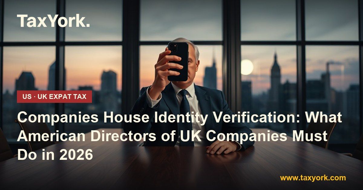 Companies House identity verification: an American director holds a phone up for a selfie check in a boardroom at dusk