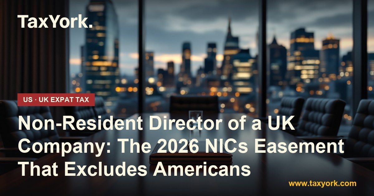 non-resident director — TaxYork US & UK expat tax specialists