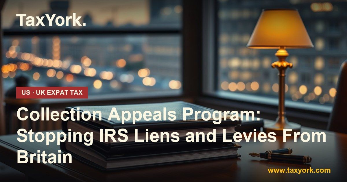 collection appeals program — TaxYork US & UK expat tax specialists