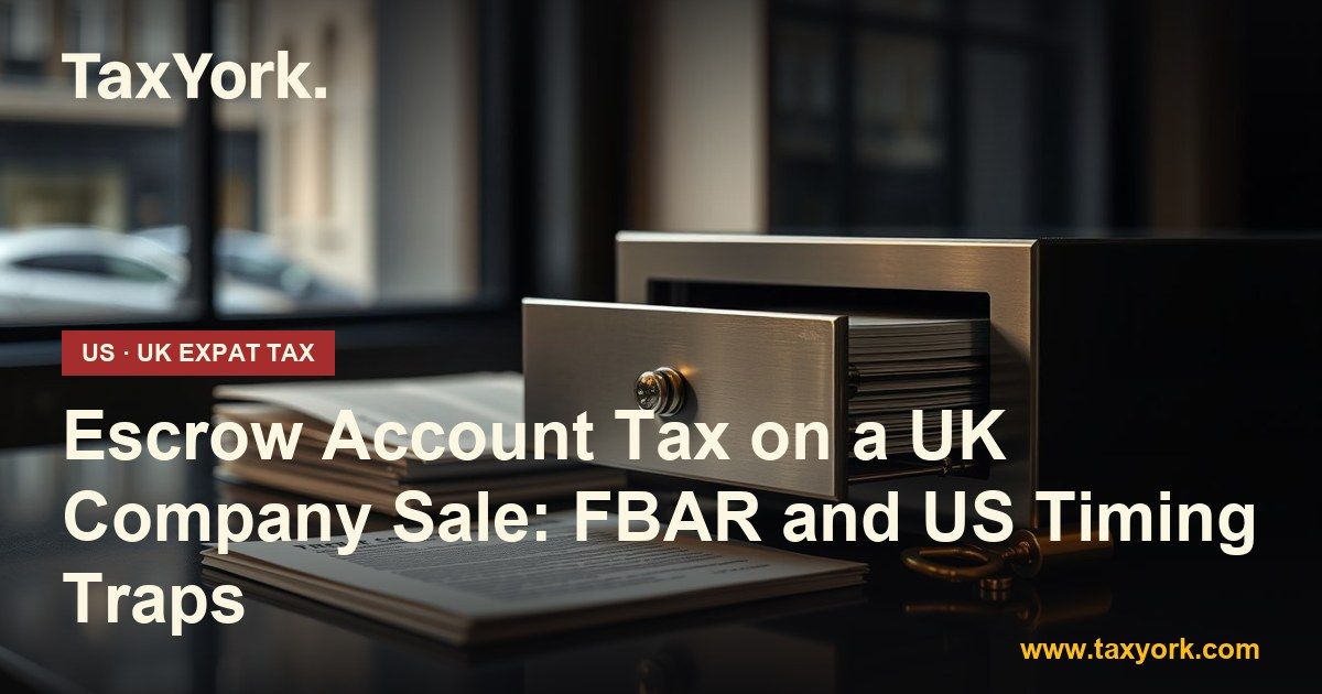 escrow account — TaxYork US & UK expat tax specialists