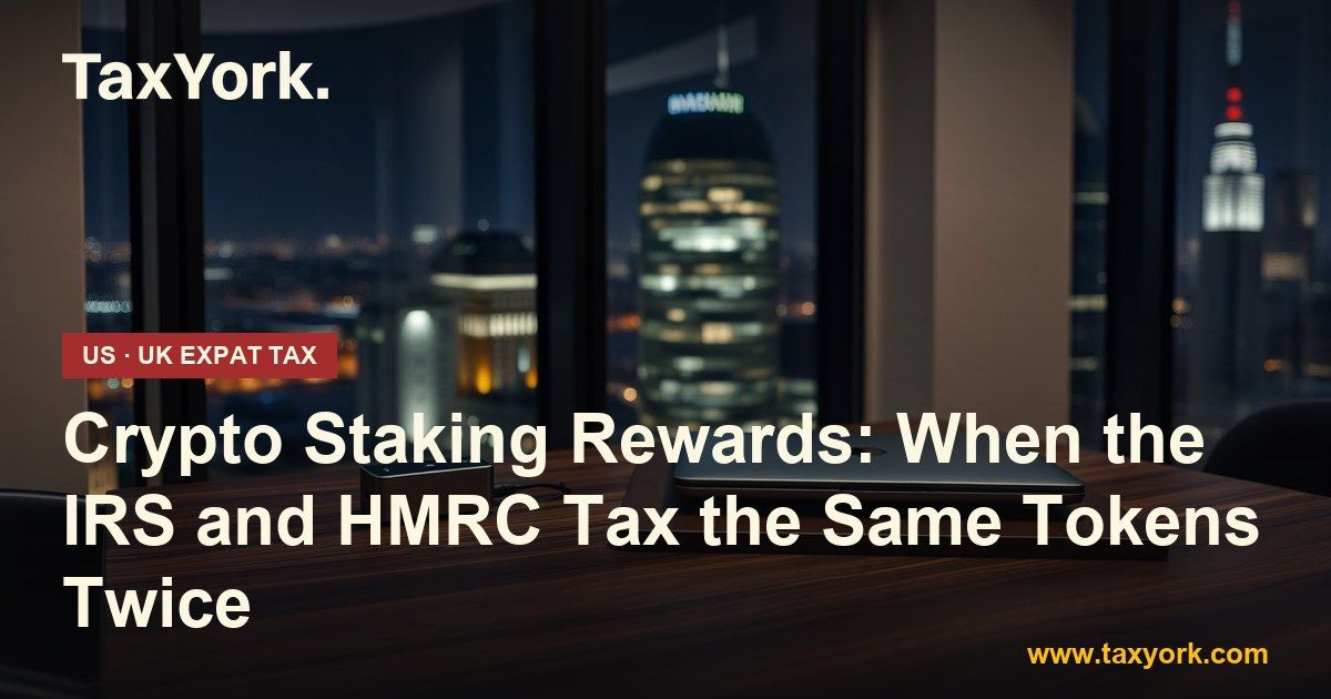 crypto staking rewards — TaxYork US & UK expat tax specialists