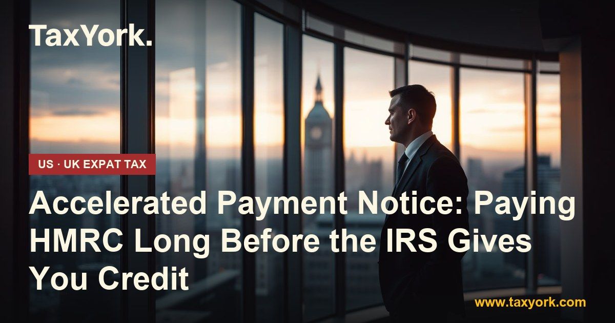 accelerated payment notice — TaxYork US & UK expat tax specialists