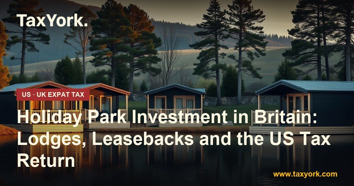 Holiday park investment: timber holiday lodges with decking beside a lake on a British holiday park at dusk