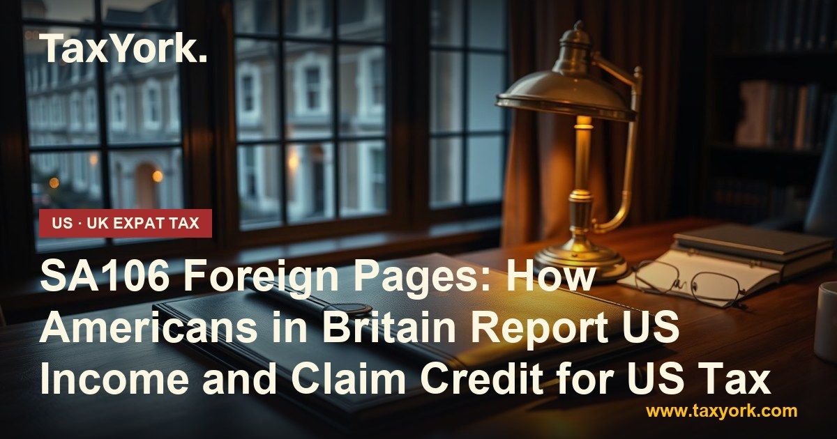 SA106 foreign pages — TaxYork US & UK expat tax specialists