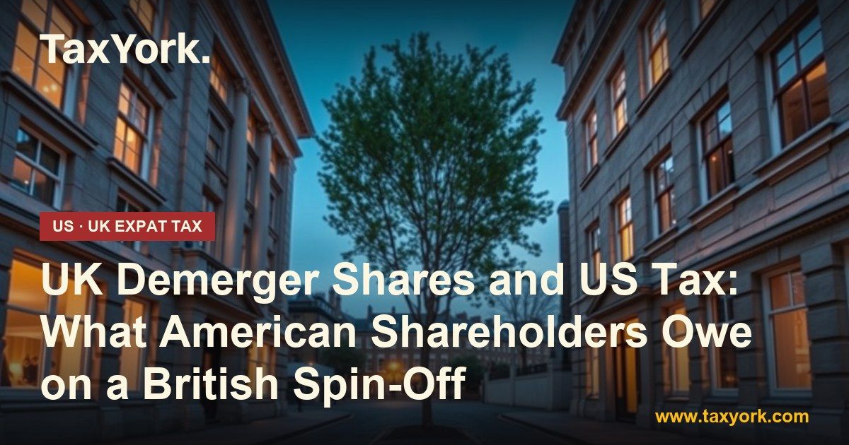 UK demerger — TaxYork US & UK expat tax specialists