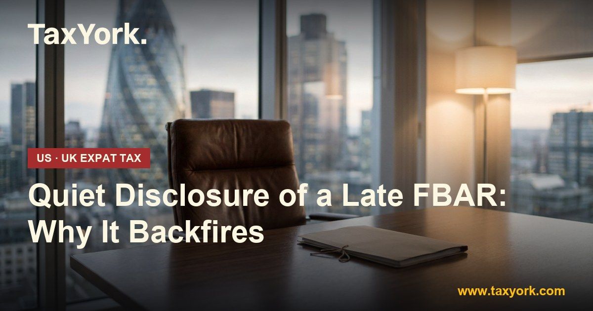 quiet disclosure — TaxYork US & UK expat tax specialists