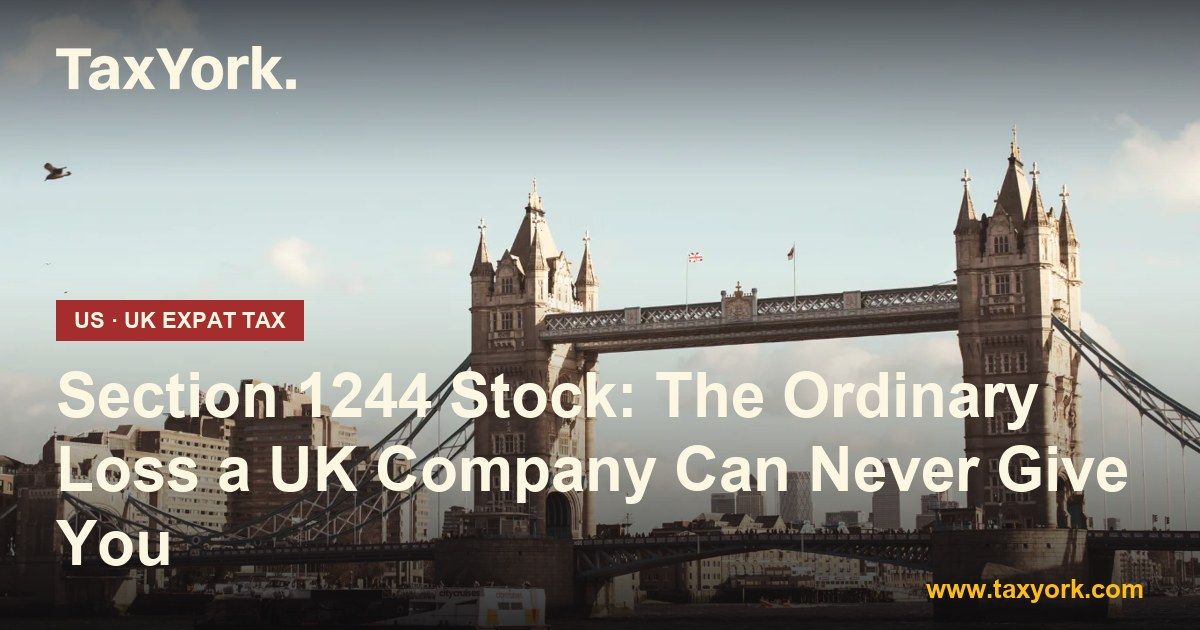 Section 1244 — TaxYork US & UK expat tax specialists