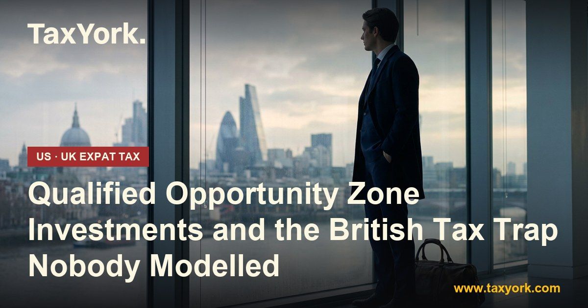 qualified opportunity zone — TaxYork US & UK expat tax specialists