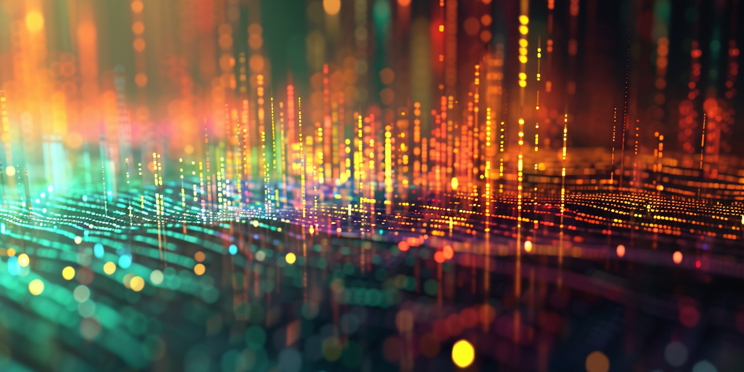 Abstract visualization of computer code converted to sound