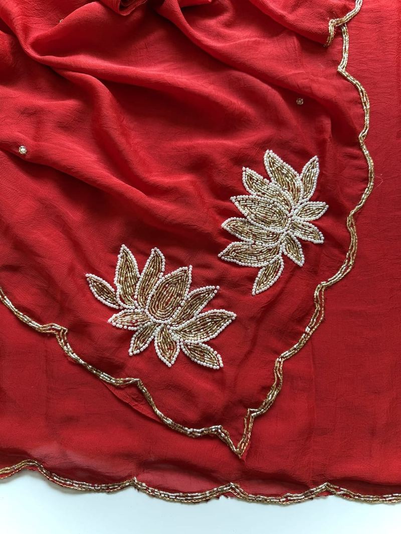 Lotus Cutwork Embroidered Saree hover view