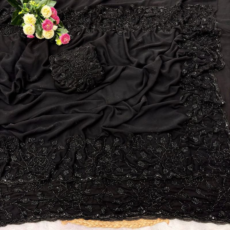 Noir Embroidered Saree