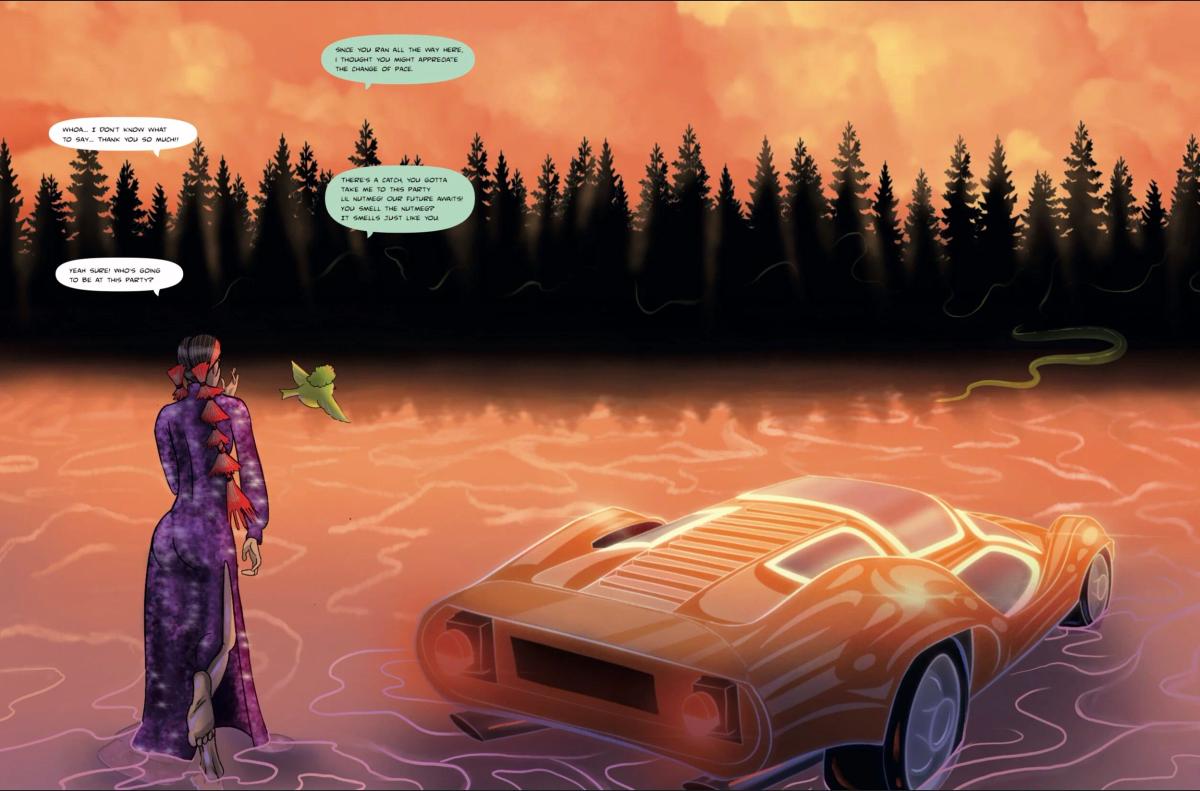 The comic illuminates protagonist Kelsey Lu’s journey—with references drawn from fable, cosmology and afrofuturism.