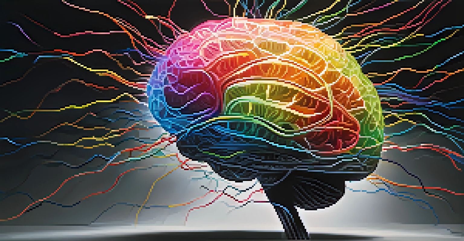 An abstract colorful brain depicting neural connections of light against a dark background, symbolizing neuroplasticity.