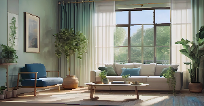 A peaceful therapy room with natural light, a couch, and calming plants, creating a safe atmosphere for healing.