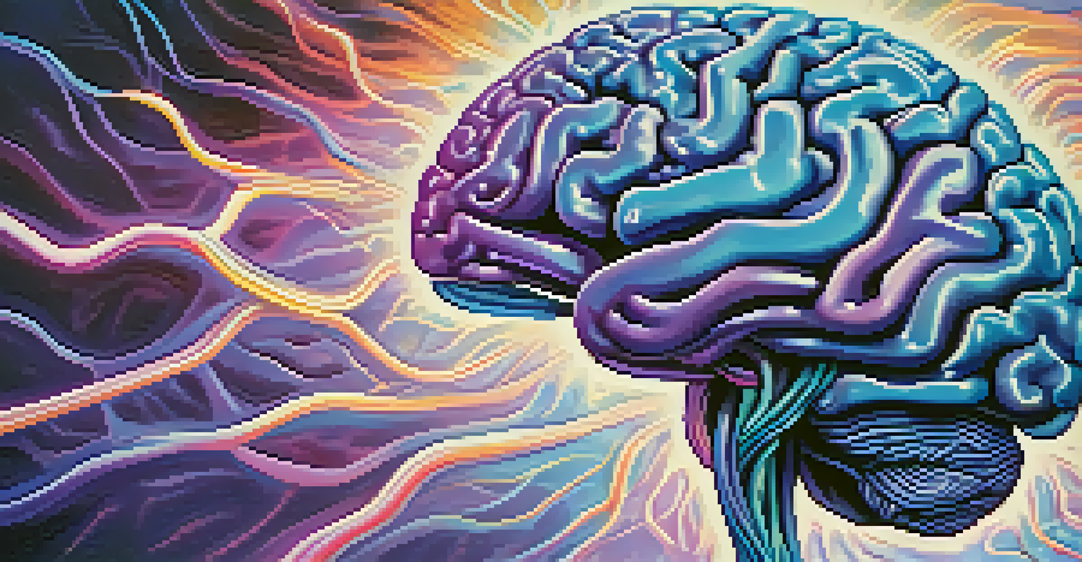 A colorful artistic depiction of a brain with illuminated neural connections against a gradient background.