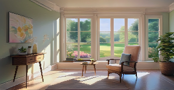 A therapy room filled with soft light, a comfortable chair, and a view of a garden, designed for relaxation and healing.